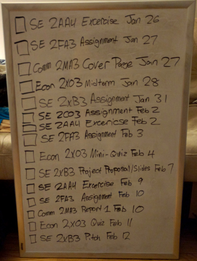 Second year deadlines in the Software Engineering and Management program